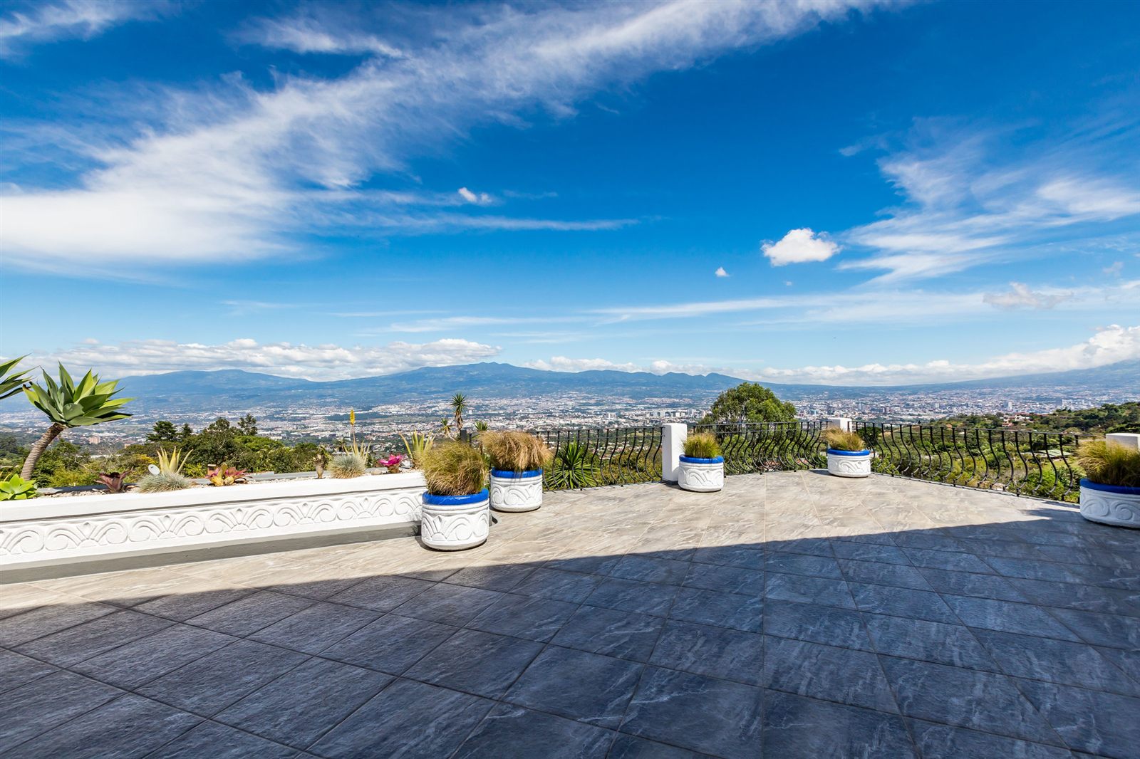 Large terrace with valley views