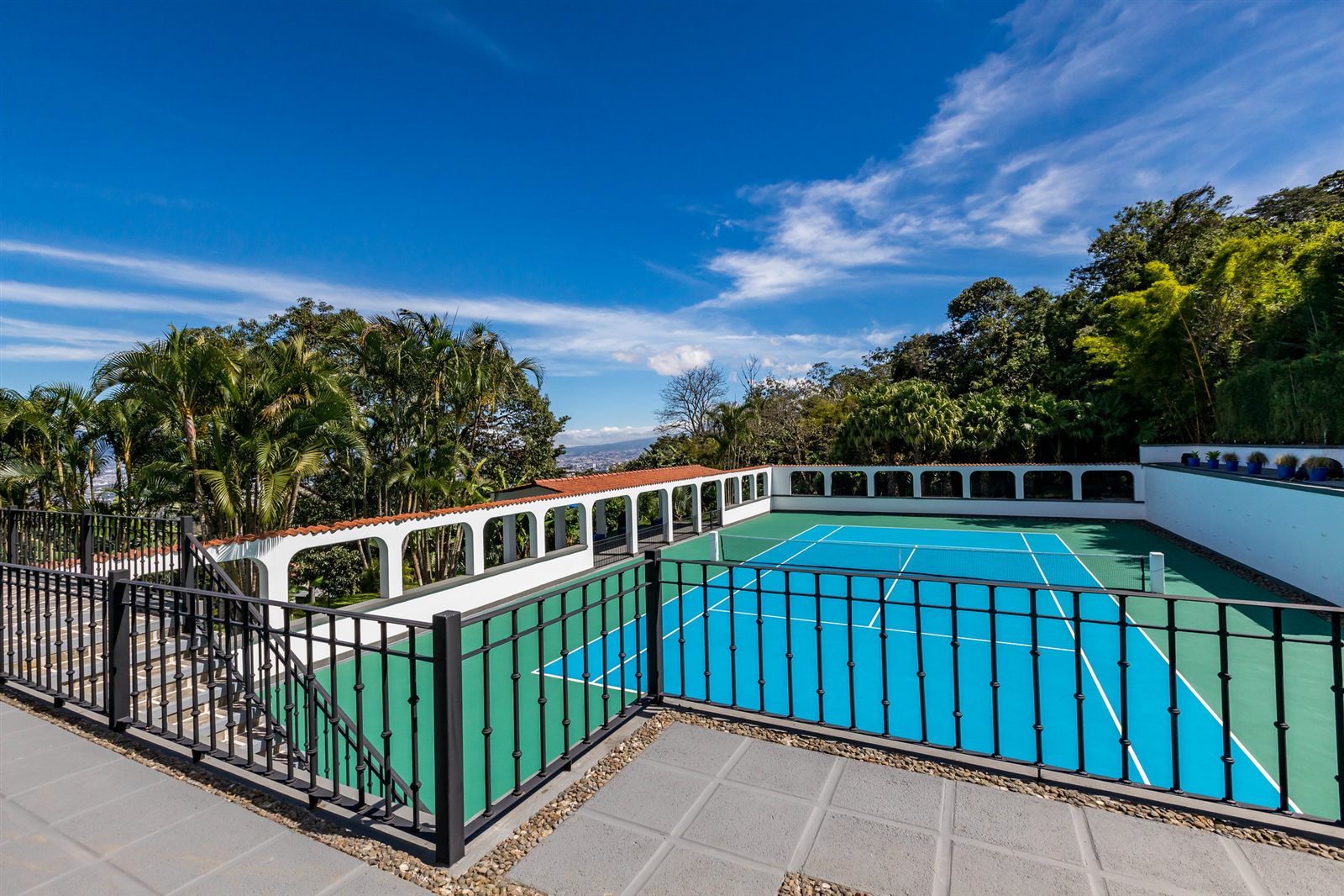 Swimming pool beside the garden