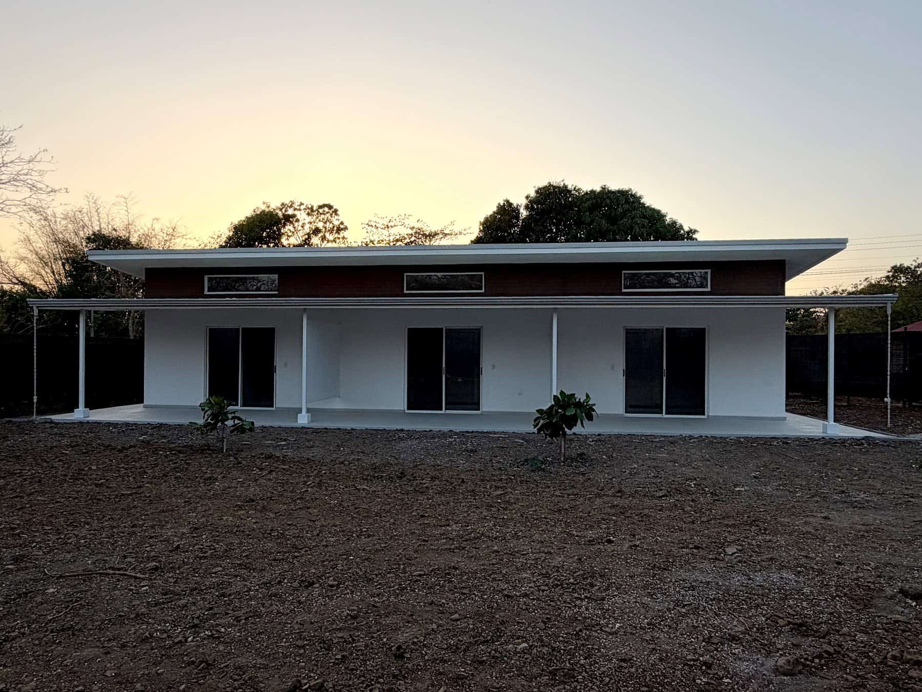 The apartments at sunset