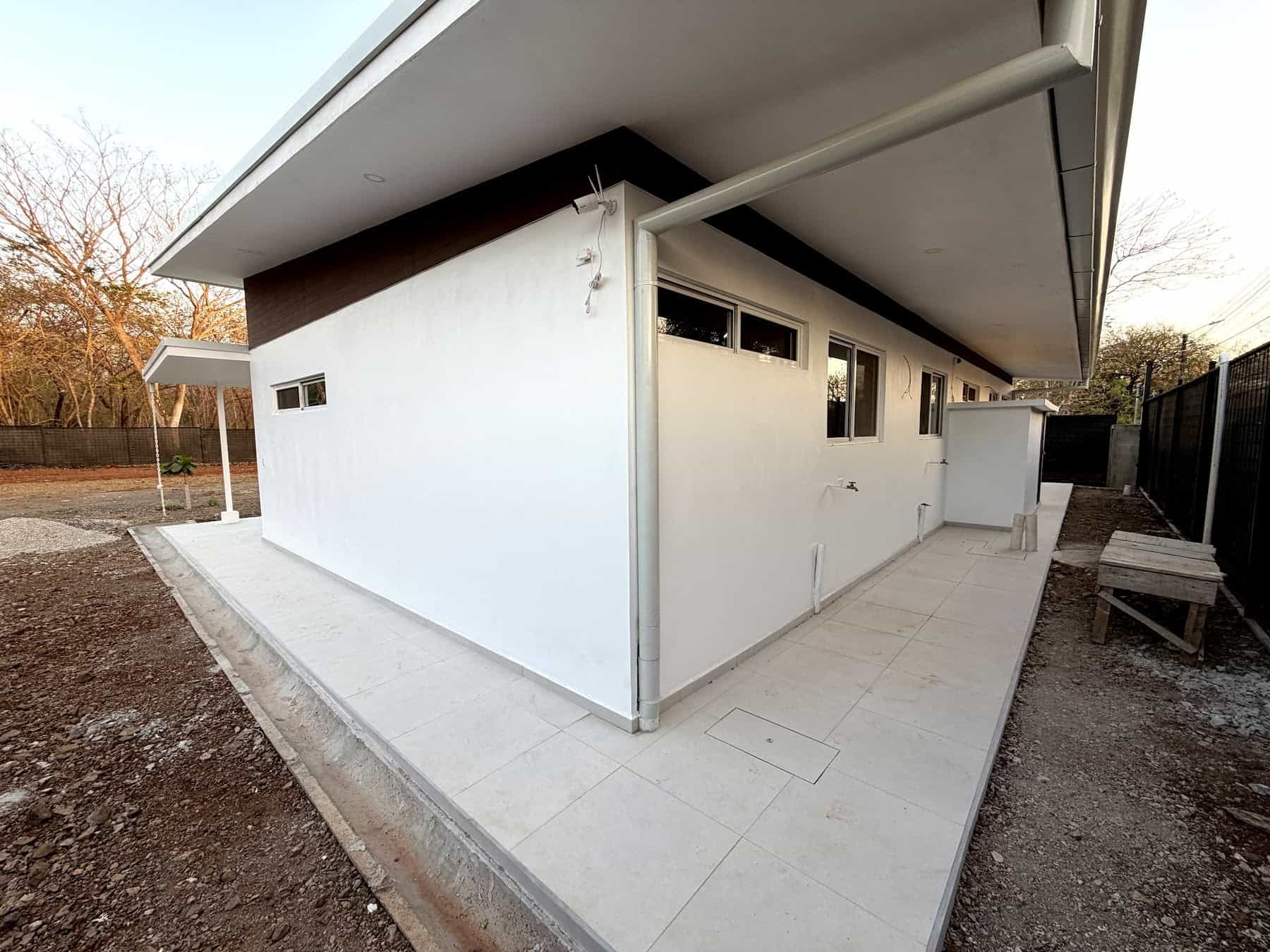 Rear corner and covered patio