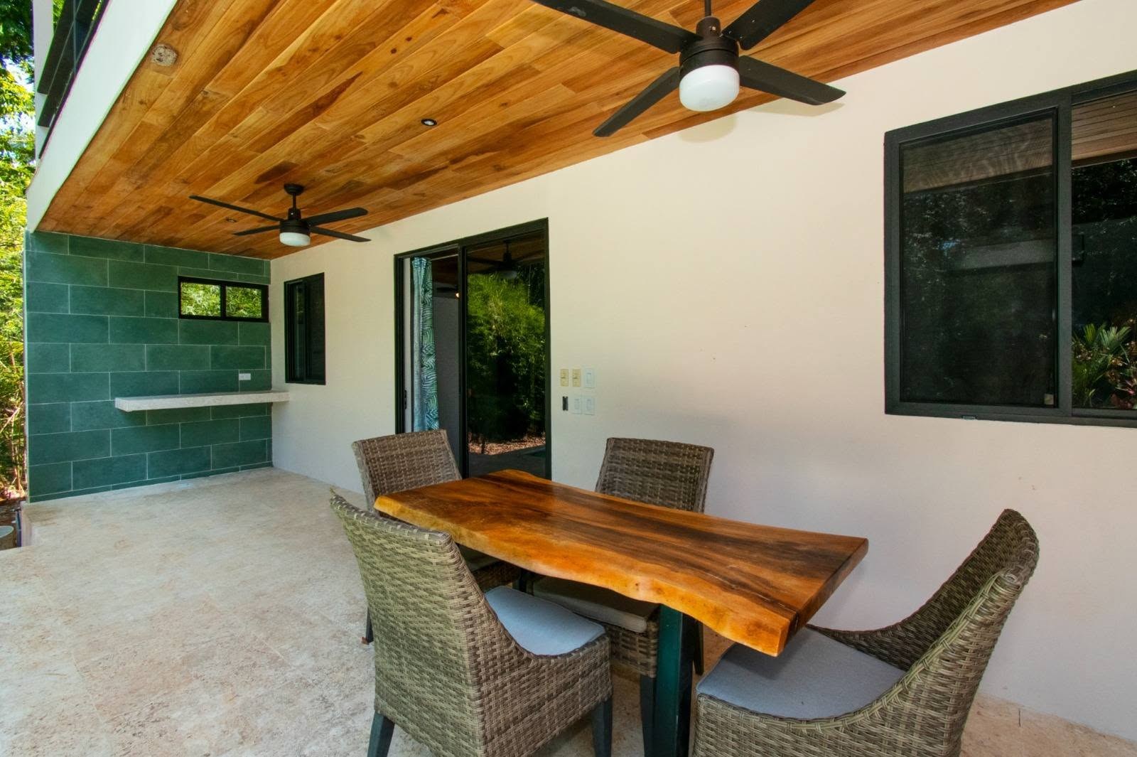 Lower unit dining area, Uvita riverfront duplex for sale